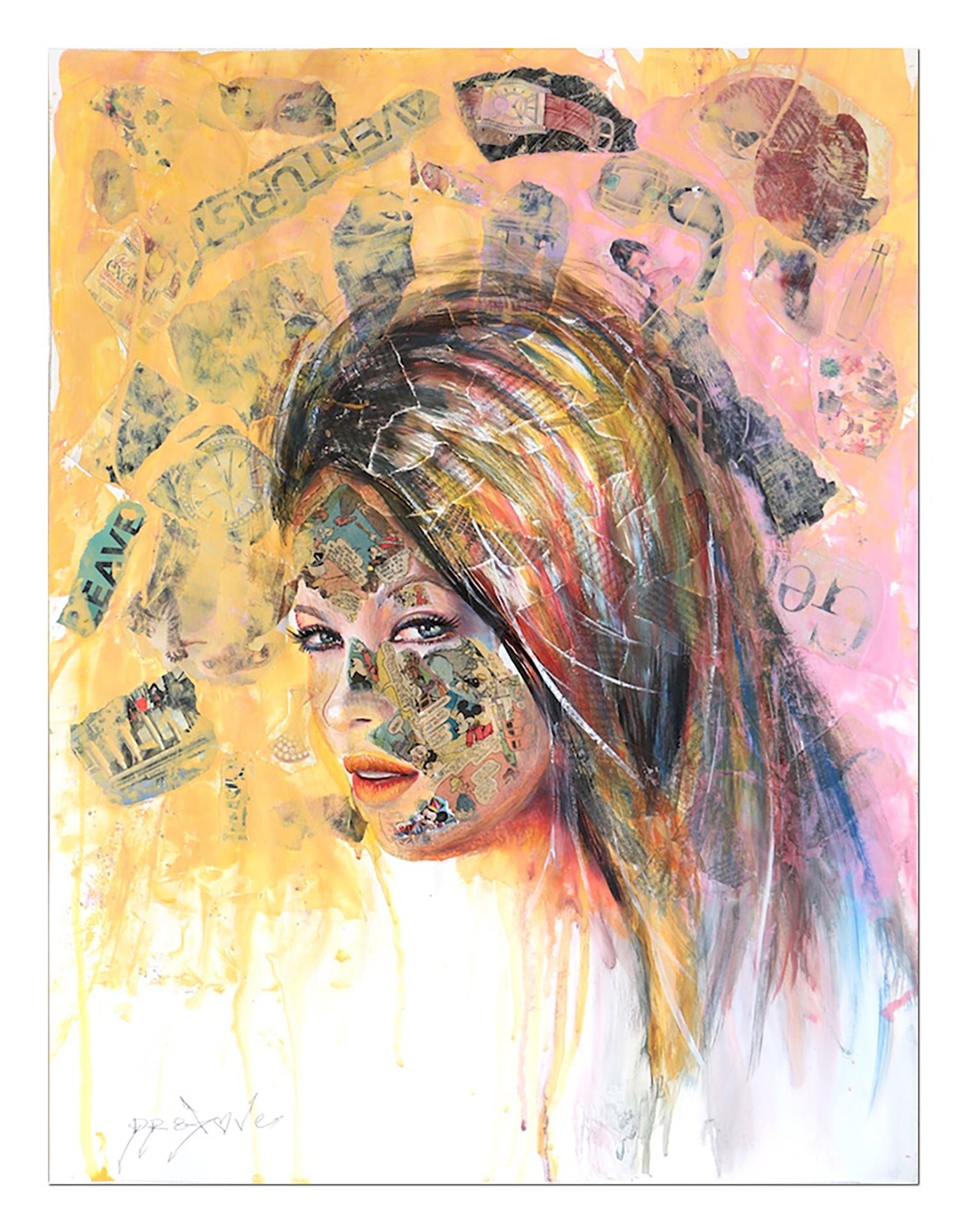 Long Live - Original Collage Painting on Paper