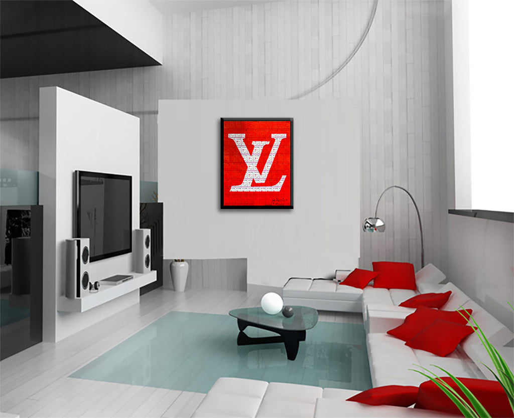 Louis Vuitton Red - Original Collage Painting on Paper