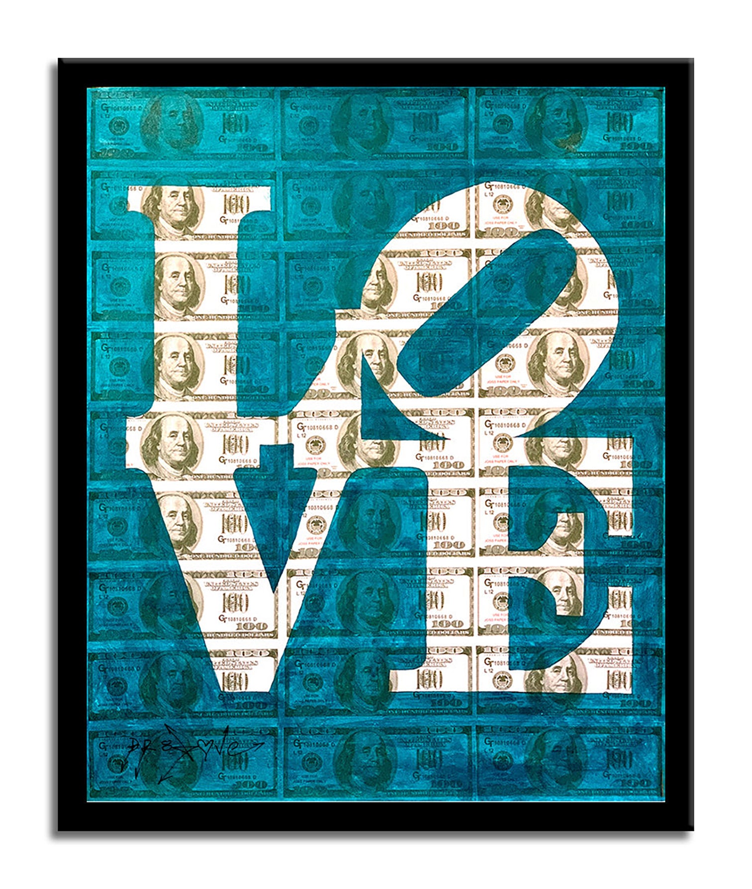 Love Blue - Original Collage Painting on Paper