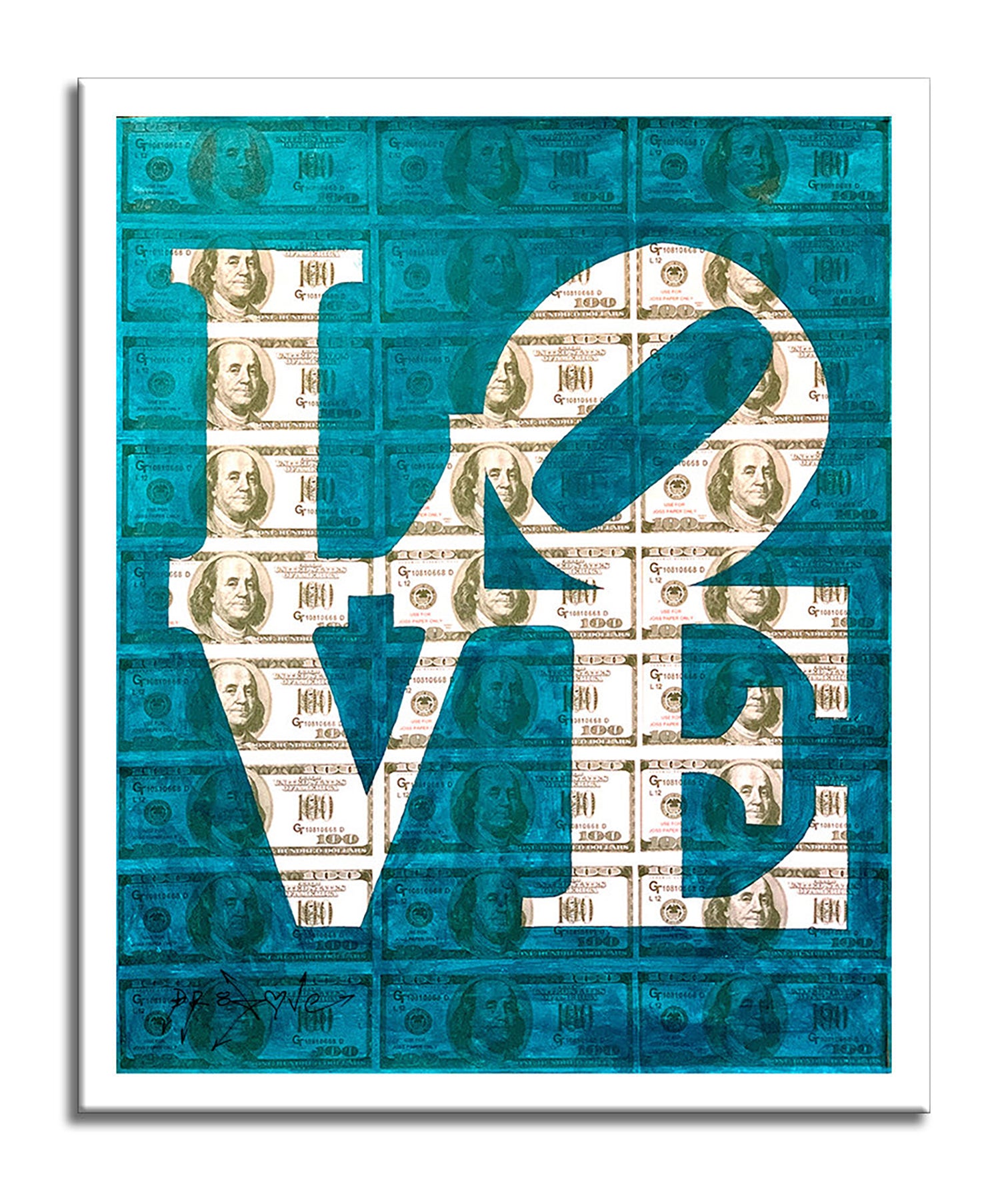 Love Blue - Original Collage Painting on Paper