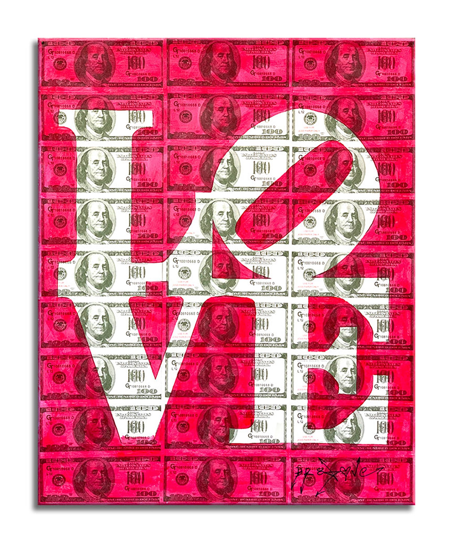 Love Red - Original Collage Painting on Paper