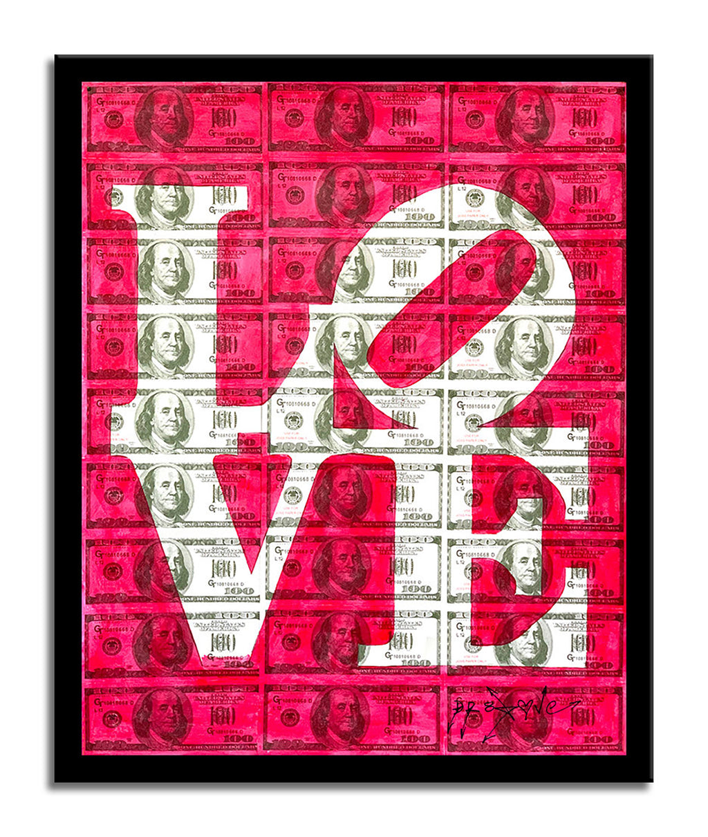Love Red - Original Collage Painting on Paper