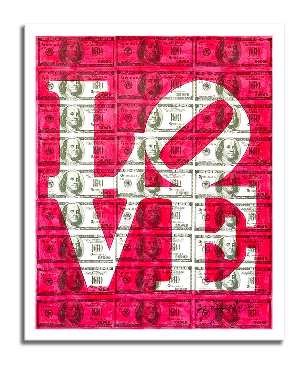 Love Red - Original Collage Painting on Paper