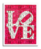 Love Red - Original Collage Painting on Paper