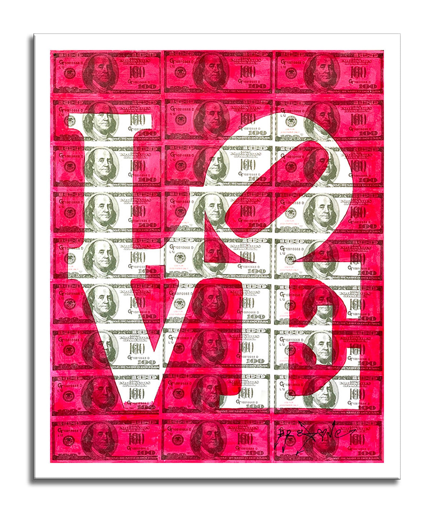 Love Red - Original Collage Painting on Paper