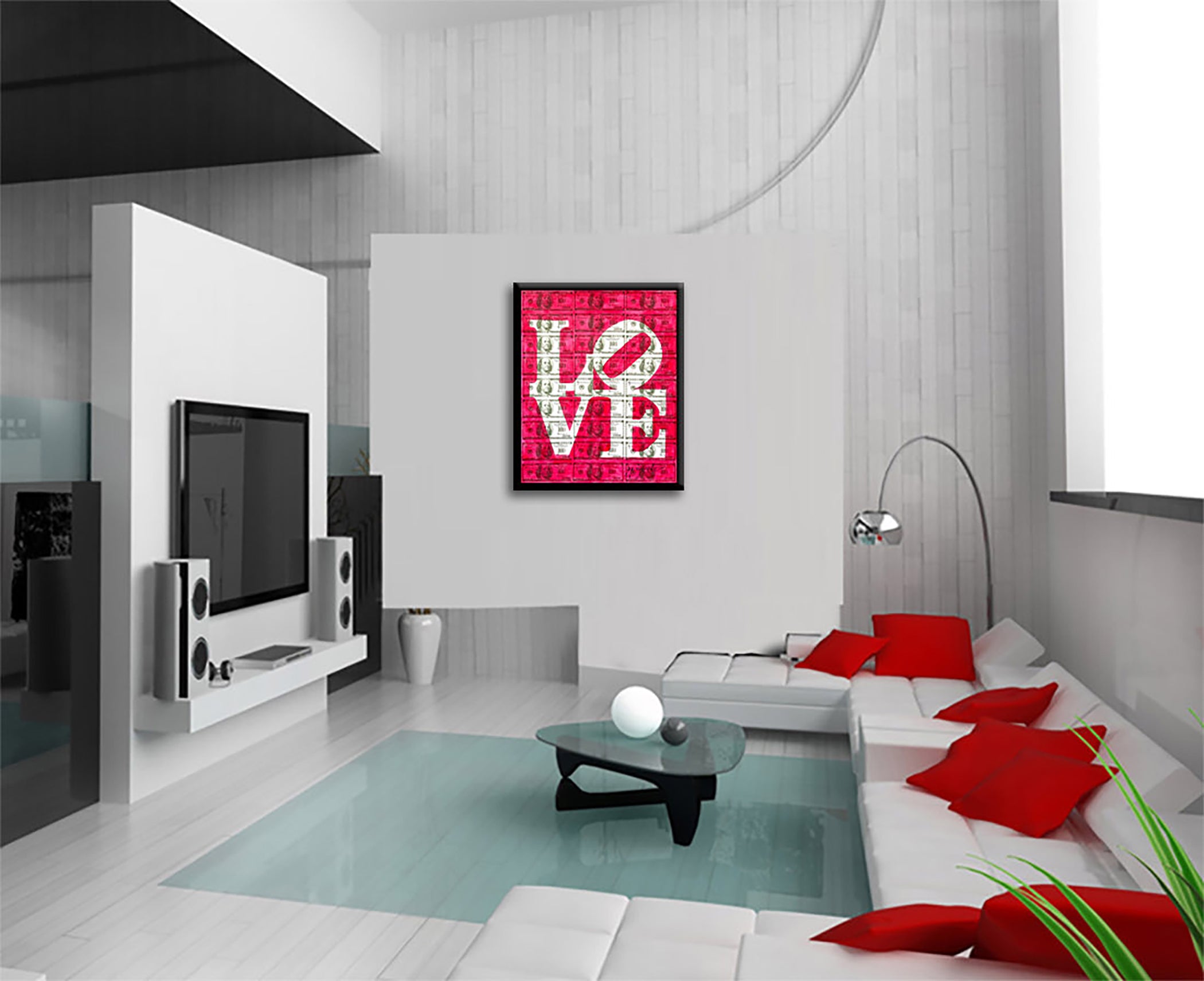 Love Red - Original Collage Painting on Paper