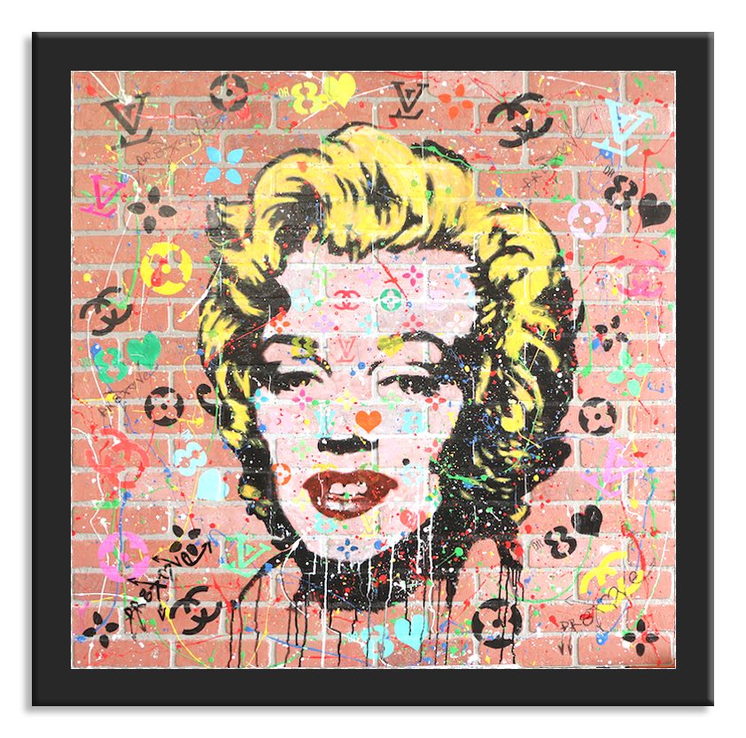 Marilyn 8 Love - Original Painting on Brick Wall Panel