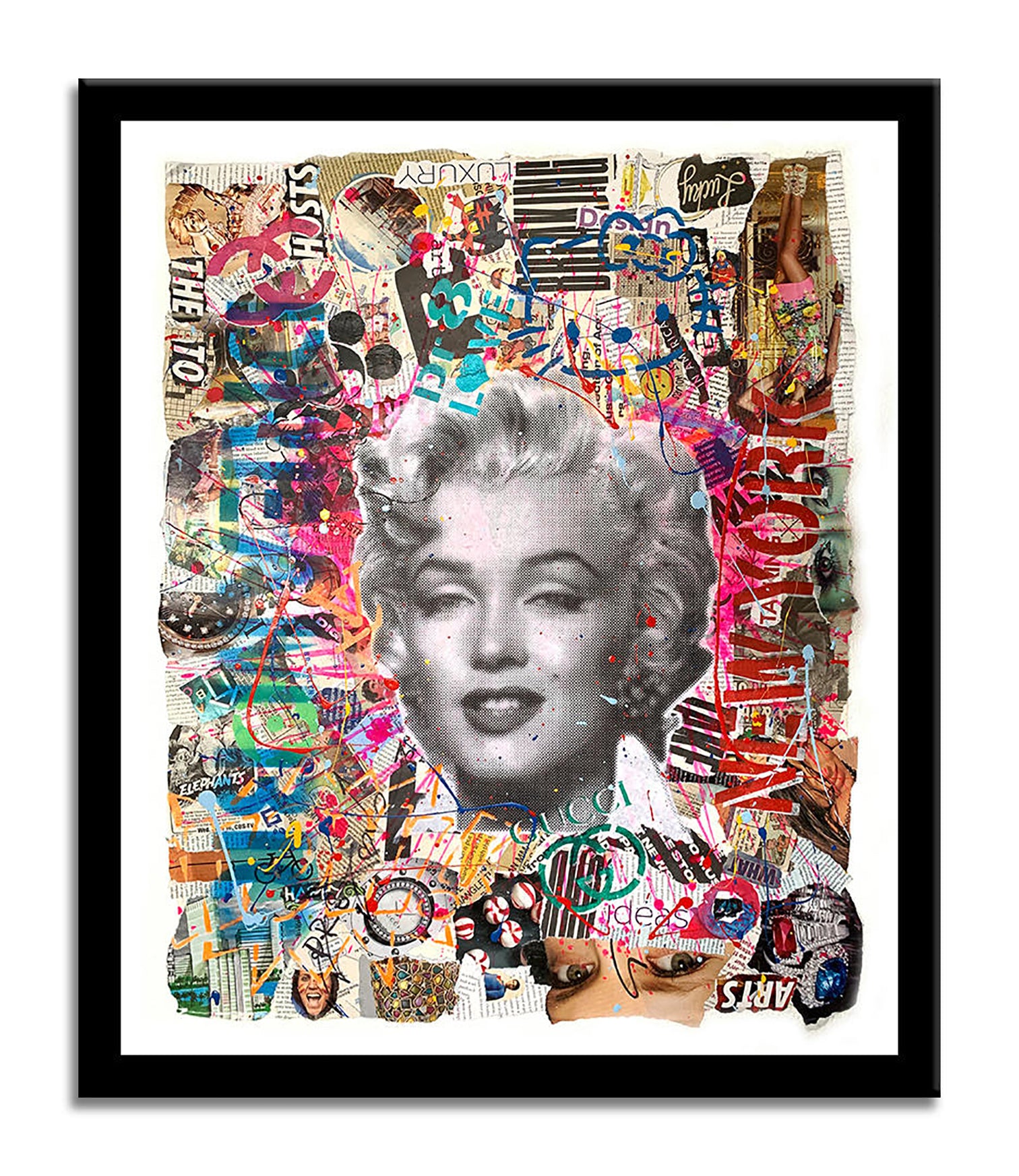 Marilyn New York - Original Collage Painting on Paper