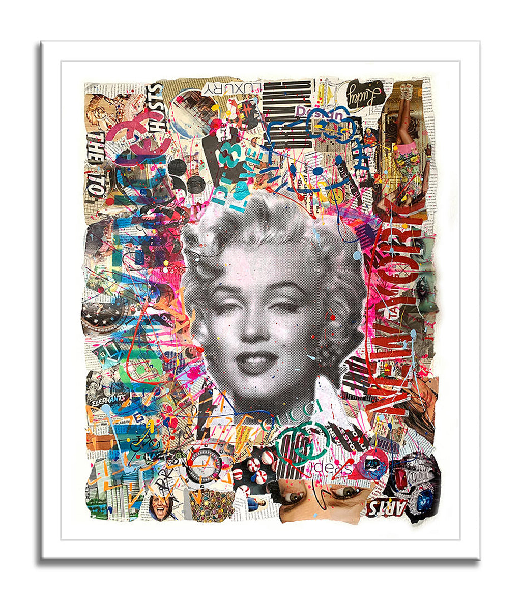 Marilyn New York - Original Collage Painting on Paper