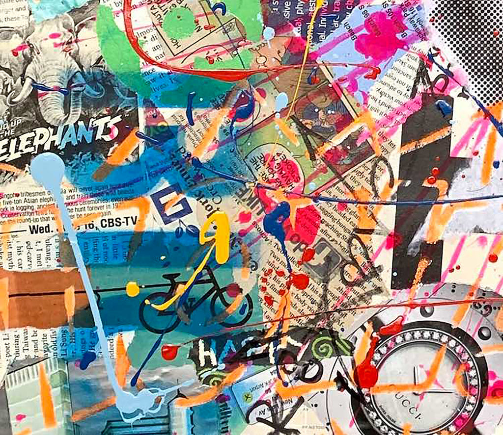 Marilyn New York - Original Collage Painting on Paper