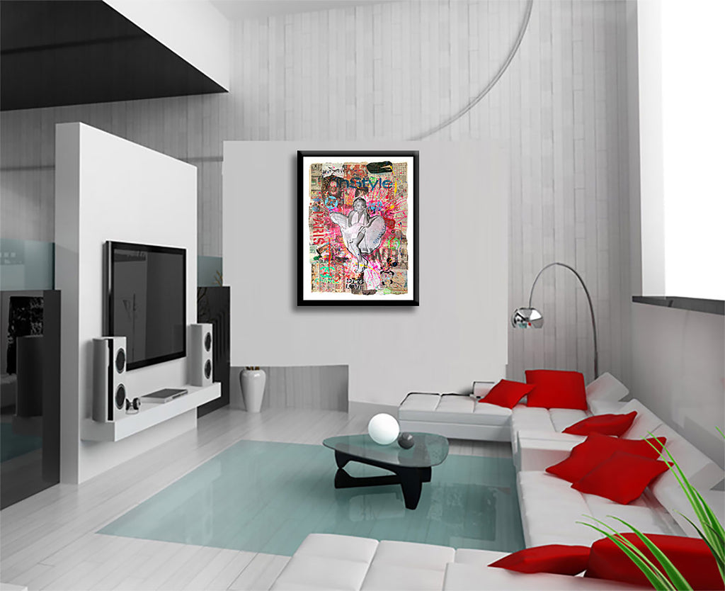 Marilyn In Style - Original Collage Painting on Paper