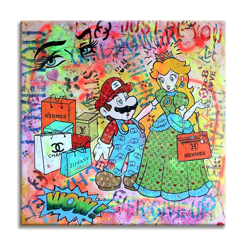 Mario you're my Hero - Original Painting on Canvas Main image