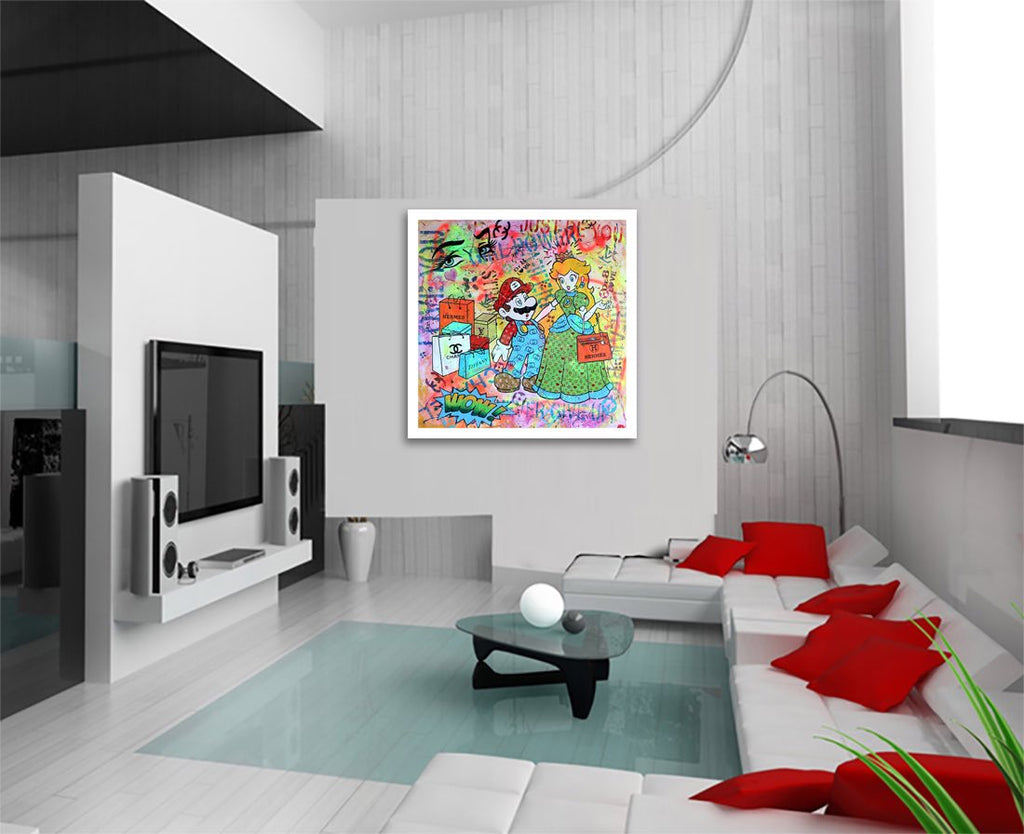 Mario you're my Hero - Original Painting on Canvas