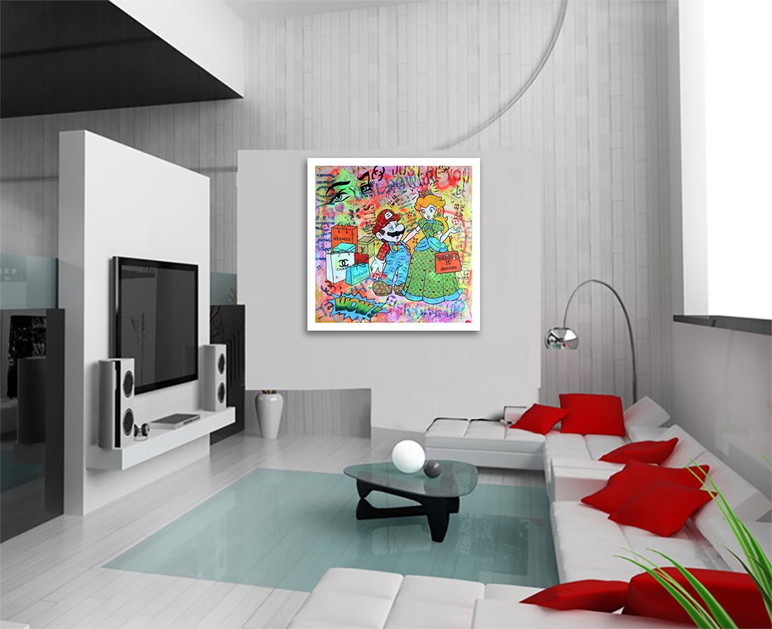 Mario you're my Hero - Original Painting on Canvas