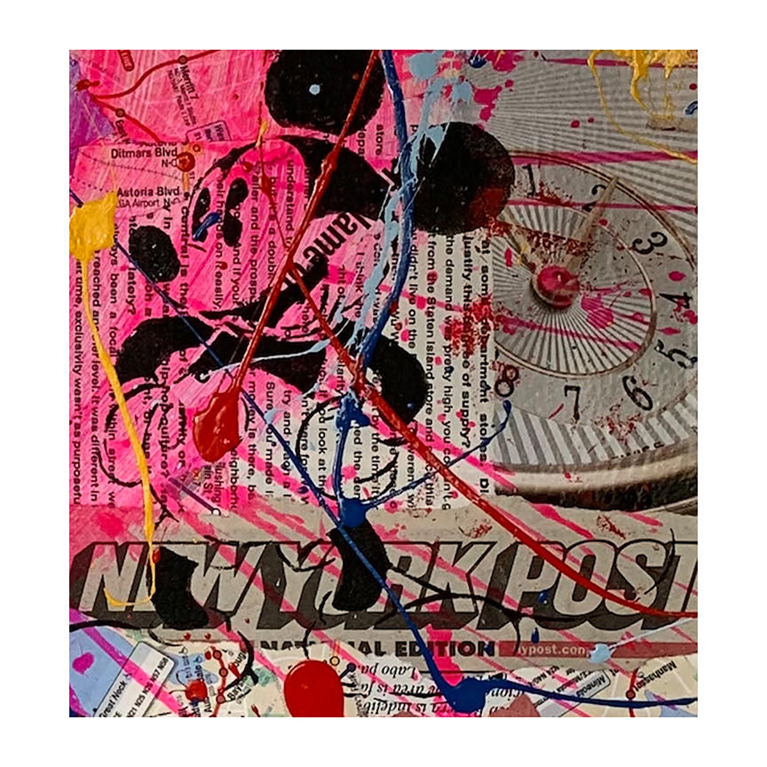 Queen Post - Original Collage Painting on Paper