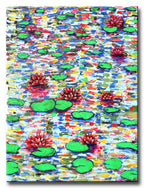 Red Water Lilies – Original Painting on canvas