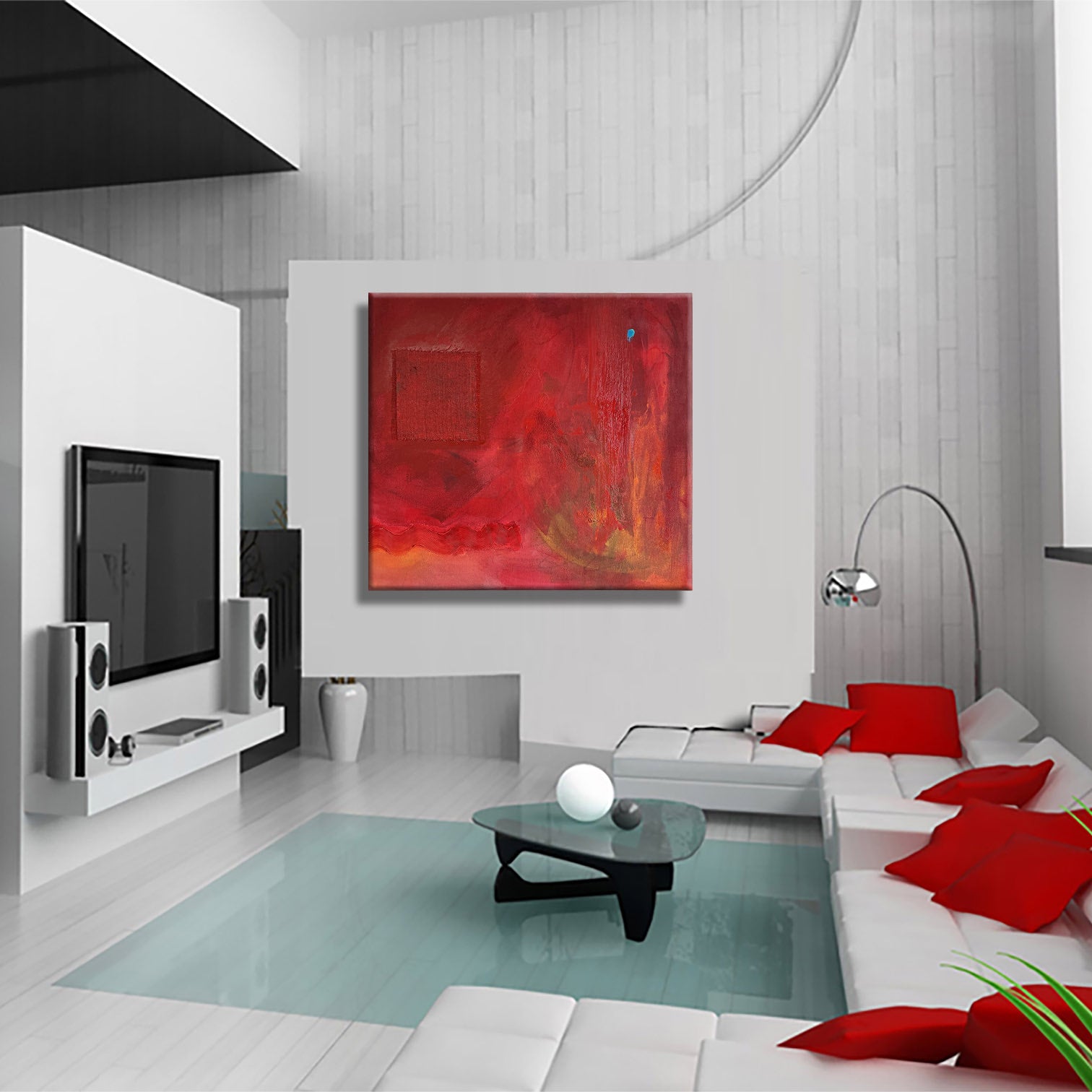 Red large  – Original Abstract Painting on canvas