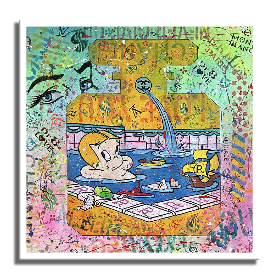 Richie Rich's pool - Original Painting on Canvas