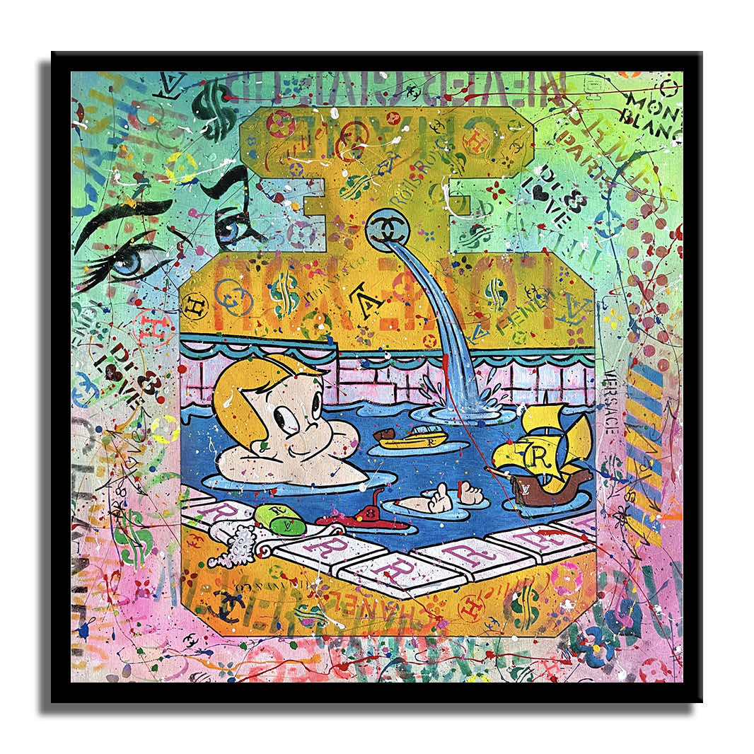 Richie Rich's pool - Original Painting on Canvas