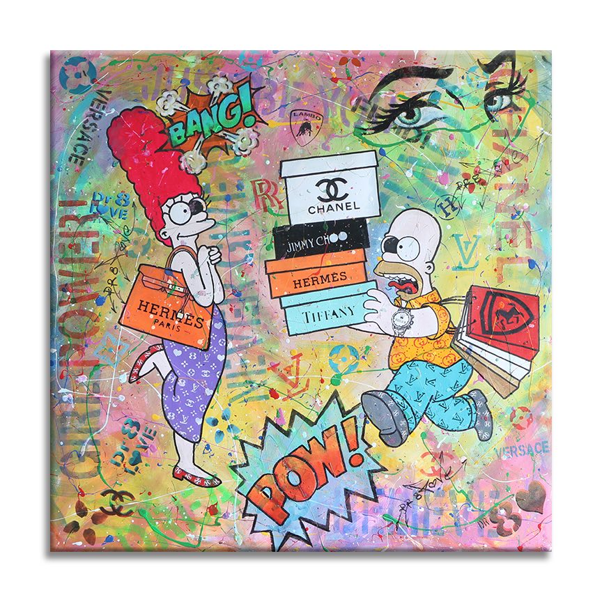 Simpsons Hermes Shopping – Giclée printed on Canvas or Paper