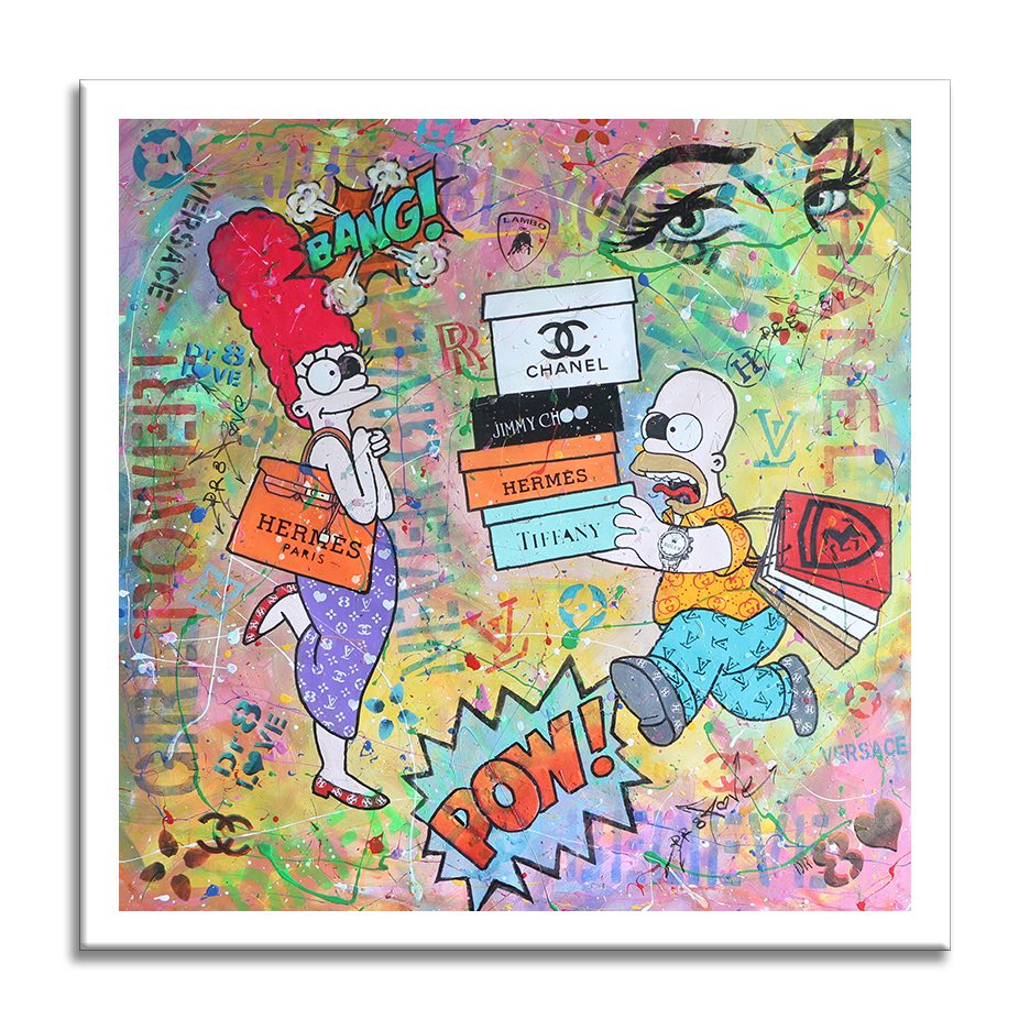 Simpsons Hermes Shopping – Giclée printed on Canvas or Paper