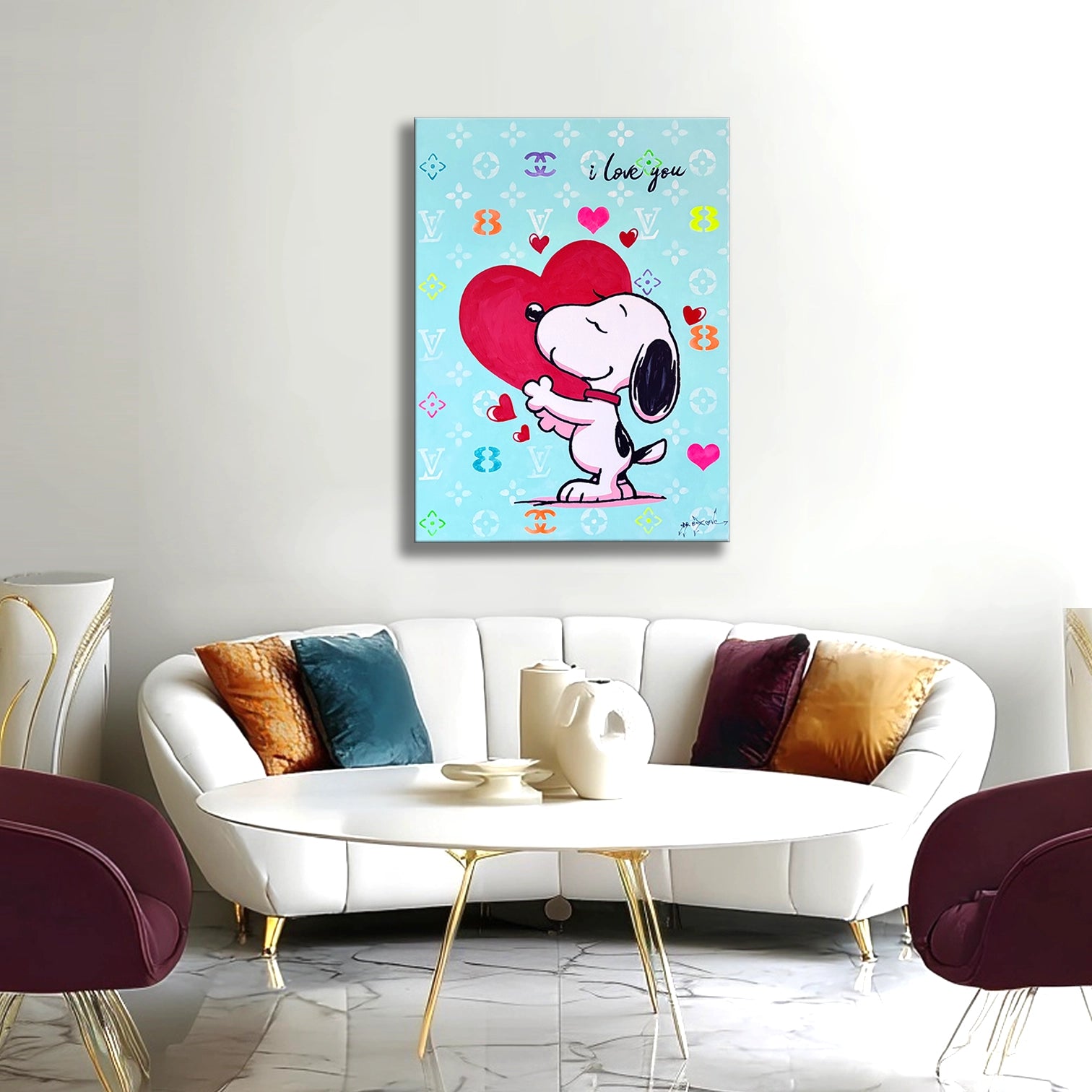 Snoopy Love – Giclée printed on Canvas or Paper