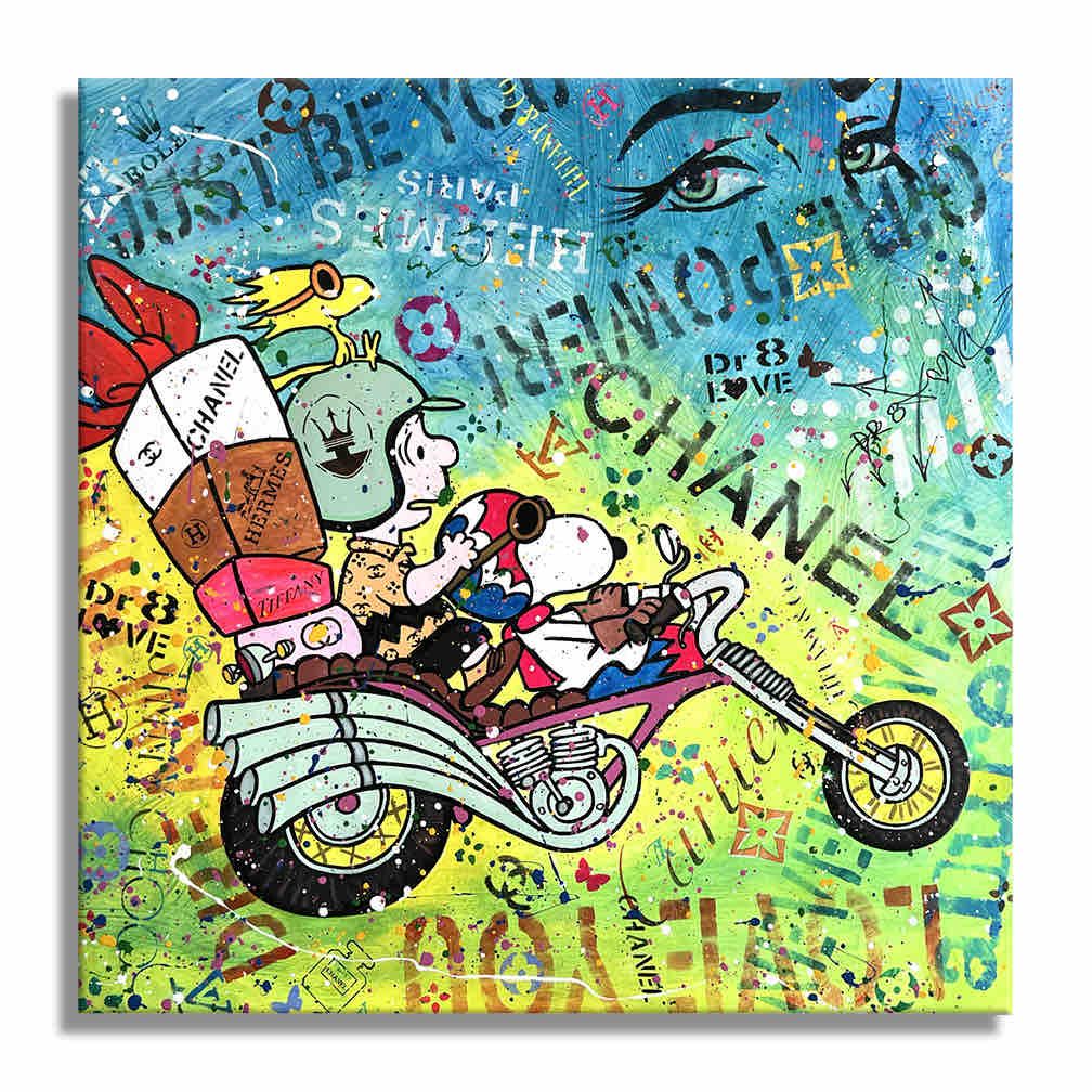 Snoopy Paris - Original Painting on Canvas