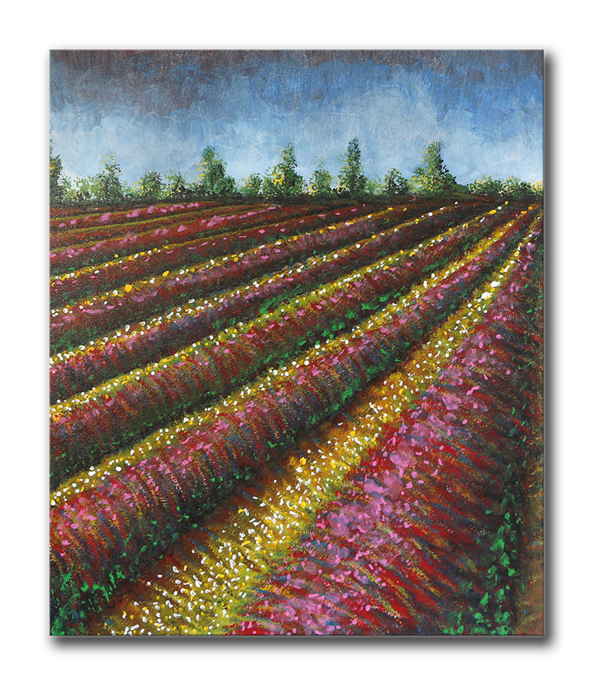 Spring Tulips – Original Painting on canvas ( 4 panels)