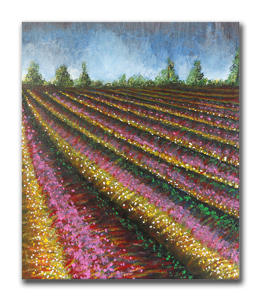 Spring Tulips – Original Painting on canvas ( 4 panels)