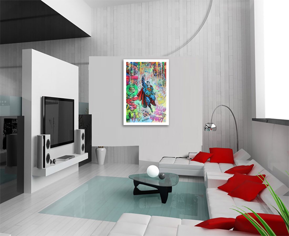 Superman Follow your Heart - Original Painting on Canvas