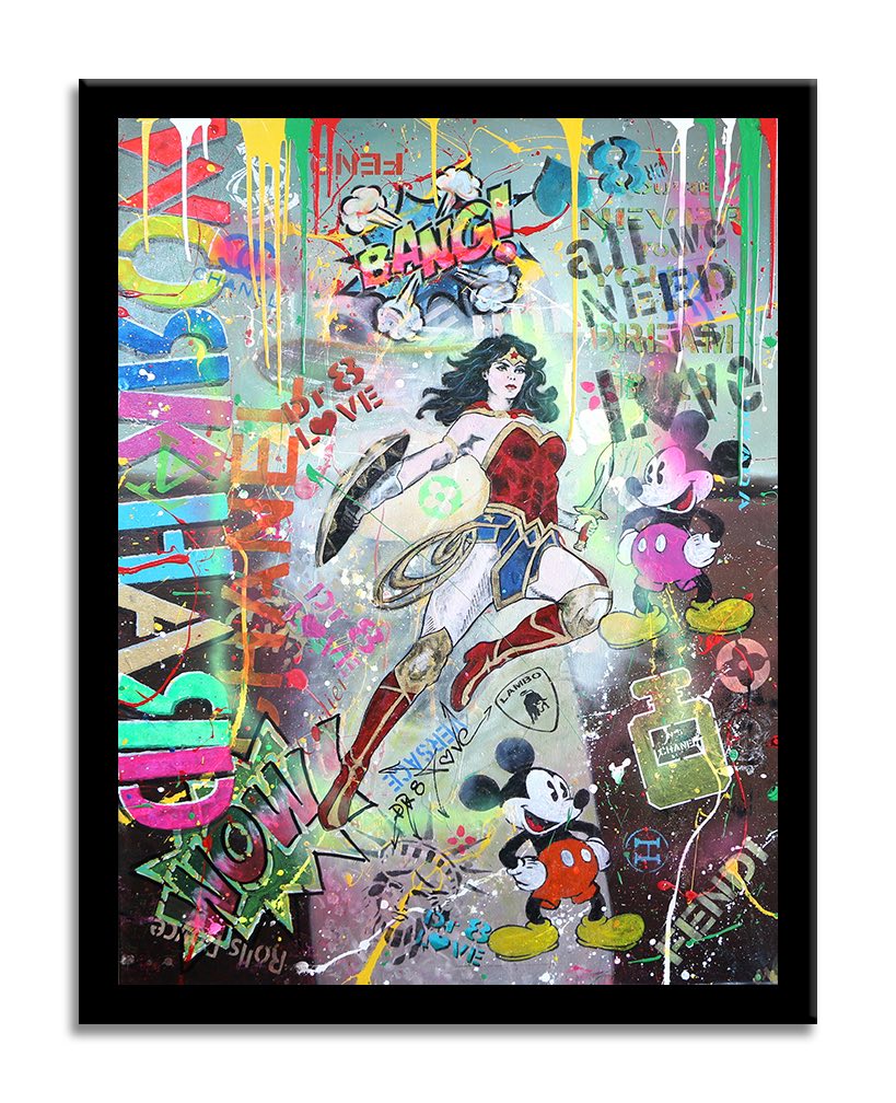 Wonder Woman Work Hard – Giclée printed on Canvas or Paper