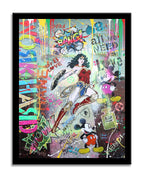 Wonder Woman Work Hard – Giclée printed on Canvas or Paper