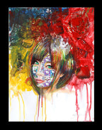 Hello Kitty - Original Collage Painting on Paper
