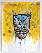 Kat Woman - Original Collage Painting on Paper