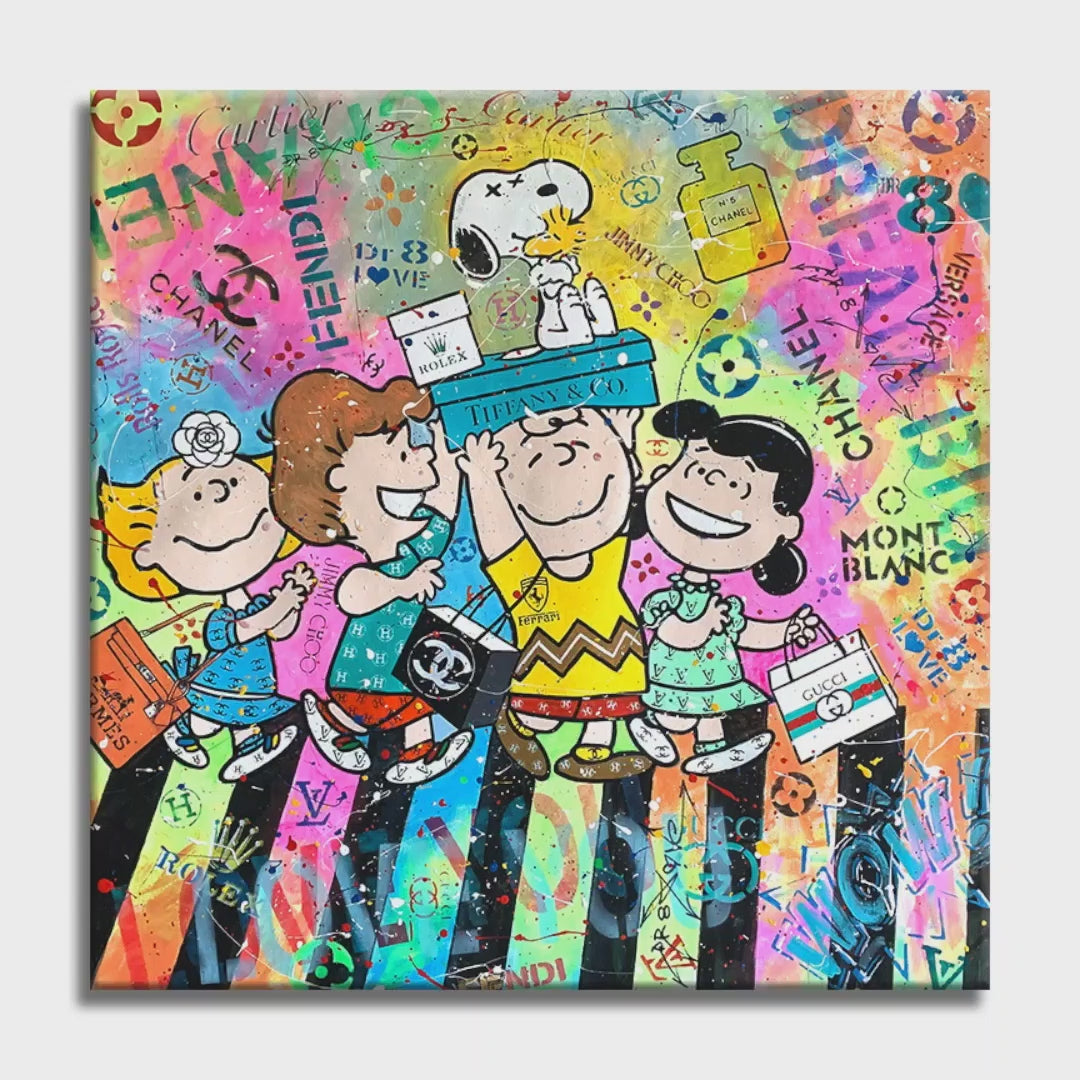 Snoopy Abbey Road - Original Painting on Canvas